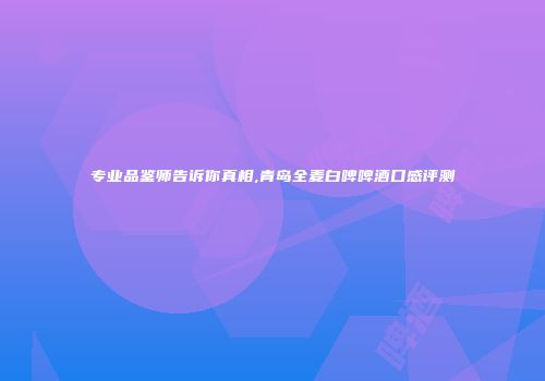 专业品鉴师告诉你真相,青岛全麦白啤啤酒口感评测