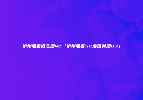 泸州老窖概念酒42「泸州老窖52度定制酒U3」