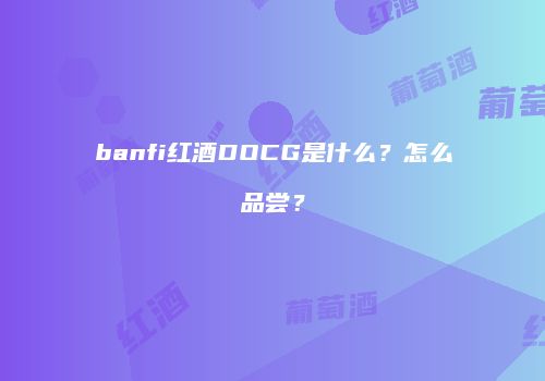 banfi红酒DOCG是什么？怎么品尝？