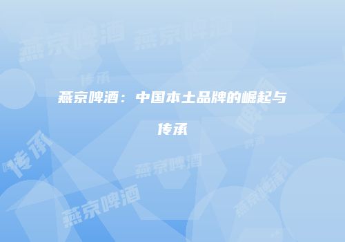 燕京啤酒：中国本土品牌的崛起与传承