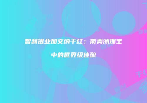 智利银业加文纳干红：南美洲瑰宝中的世界级佳酿