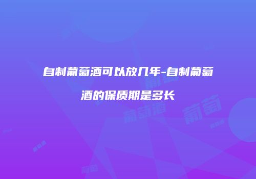 自制葡萄酒可以放几年-自制葡萄酒的保质期是多长