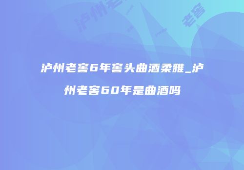 泸州老窖6年窖头曲酒柔雅_泸州老窖60年是曲酒吗