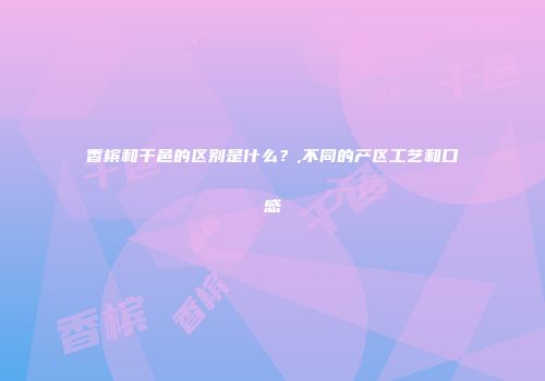 香槟和干邑的区别是什么？,不同的产区工艺和口感