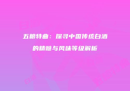 五粮特曲：探寻中国传统白酒的精髓与风味等级解析