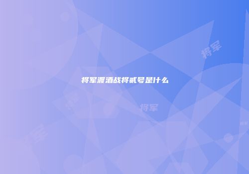 将军渡酒战将贰号是什么