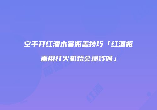 空手开红酒木塞瓶盖技巧「红酒瓶盖用打火机烧会爆炸吗」