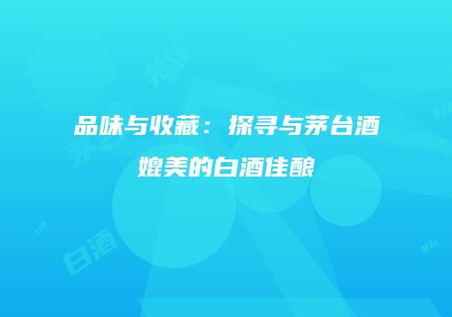 品味与收藏：探寻与茅台酒媲美的白酒佳酿