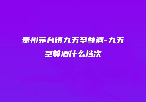 贵州茅台镇九五至尊酒-九五至尊酒什么档次