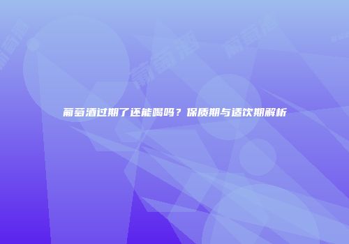 葡萄酒过期了还能喝吗？保质期与适饮期解析