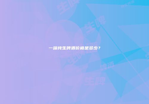 一罐纯生啤酒价格是多少？