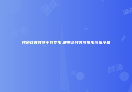 啤酒花在啤酒中的作用,那些品牌啤酒使用酒花浸膏