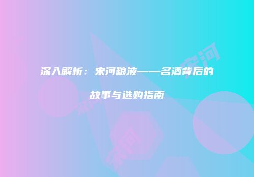 深入解析：宋河粮液——名酒背后的故事与选购指南