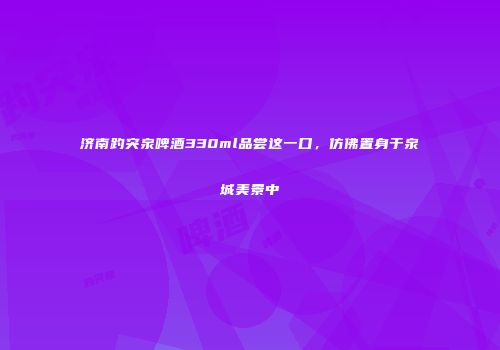 济南趵突泉啤酒330ml品尝这一口，仿佛置身于泉城美景中