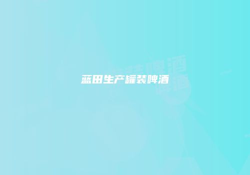 蓝田生产罐装啤酒