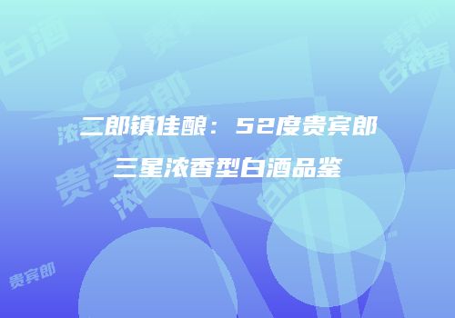 二郎镇佳酿：52度贵宾郎三星浓香型白酒品鉴