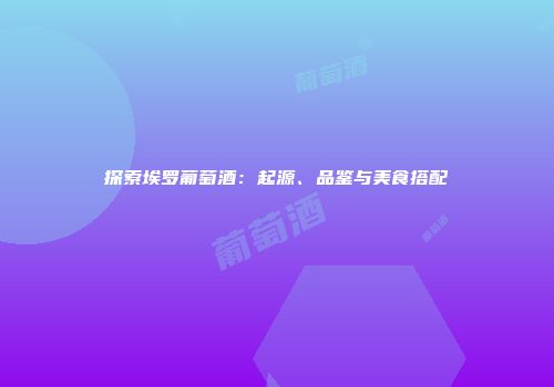 探索埃罗葡萄酒：起源、品鉴与美食搭配