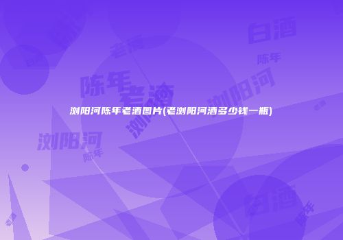 浏阳河陈年老酒图片(老浏阳河酒多少钱一瓶)
