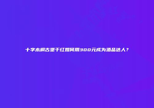 十字木桐古堡干红如何用300元成为酒品达人？