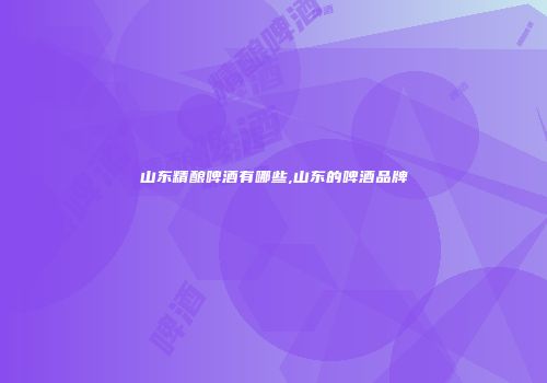 山东精酿啤酒有哪些,山东的啤酒品牌