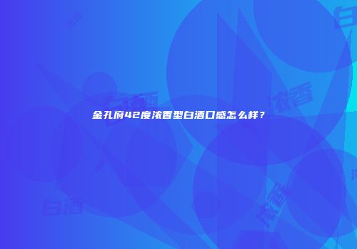 金孔府42度浓香型白酒口感怎么样？
