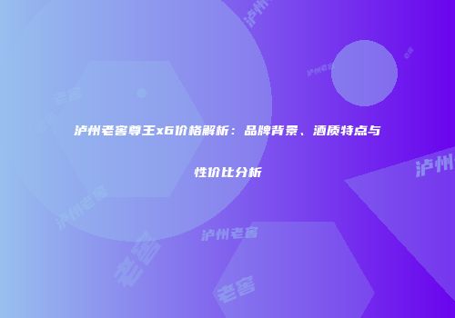泸州老窖尊王x6价格解析：品牌背景、酒质特点与性价比分析