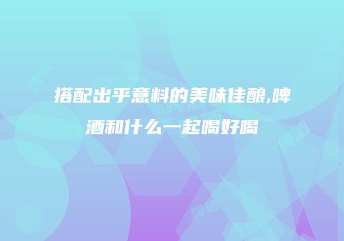 搭配出乎意料的美味佳酿,啤酒和什么一起喝好喝