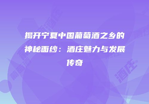 揭开宁夏中国葡萄酒之乡的神秘面纱：酒庄魅力与发展传奇
