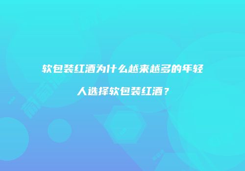 软包装红酒为什么越来越多的年轻人选择软包装红酒？