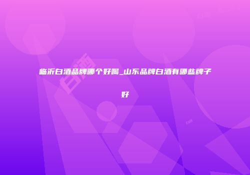 临沂白酒品牌哪个好喝_山东品牌白酒有哪些牌子好