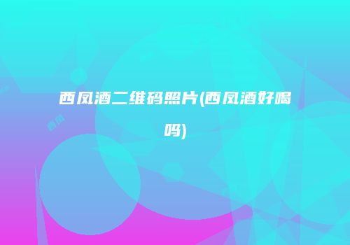 西凤酒二维码照片(西凤酒好喝吗)
