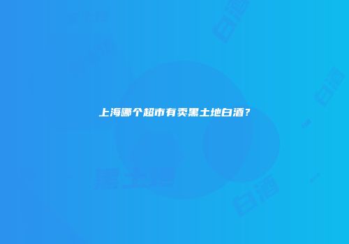 上海哪个超市有卖黑土地白酒？