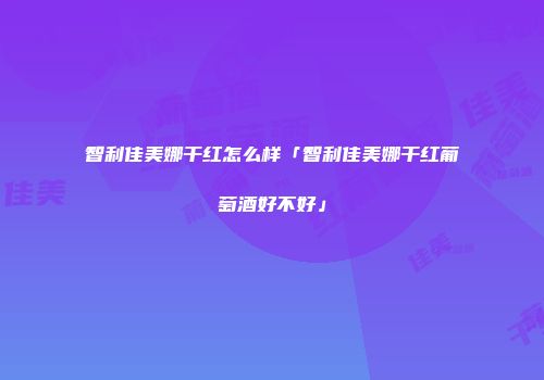 智利佳美娜干红怎么样「智利佳美娜干红葡萄酒好不好」