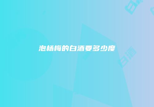 泡杨梅的白酒要多少度