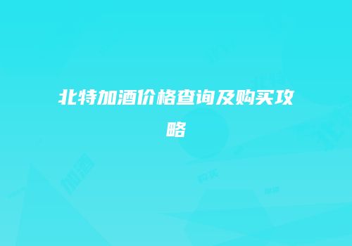 北特加酒价格查询及购买攻略