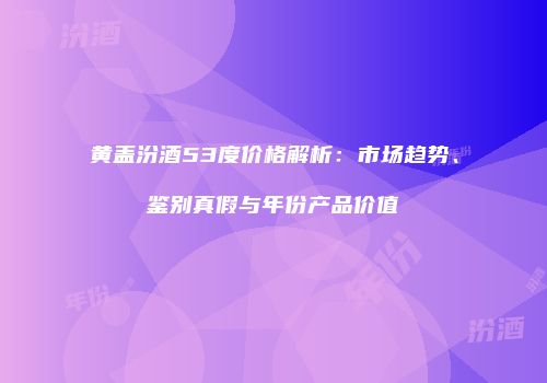 黄盖汾酒53度价格解析：市场趋势、鉴别真假与年份产品价值