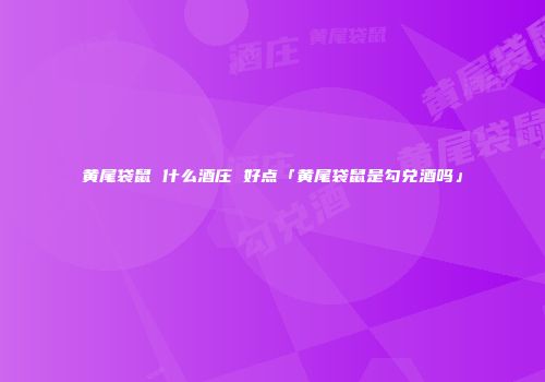 黄尾袋鼠 什么酒庄 好点「黄尾袋鼠是勾兑酒吗」