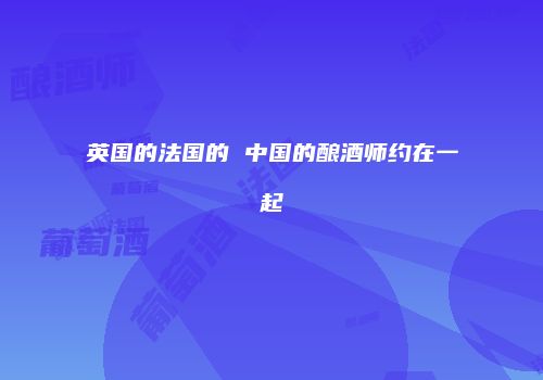 英国的法国的 中国的酿酒师约在一起