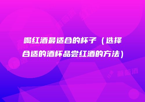 喝红酒最适合的杯子（选择合适的酒杯品尝红酒的方法）
