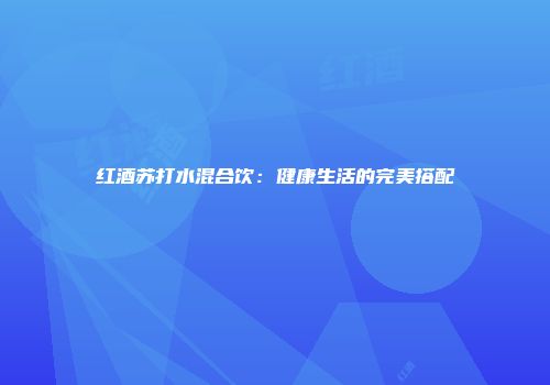红酒苏打水混合饮：健康生活的完美搭配