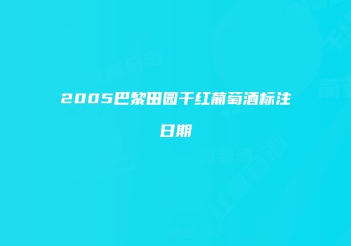 2005巴黎田园干红葡萄酒标注日期