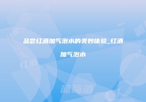 品尝红酒加气泡水的美妙体验_红酒加气泡水