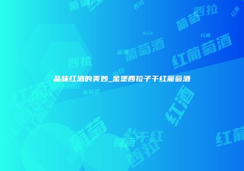 品味红酒的美妙_金堡西拉子干红葡萄酒