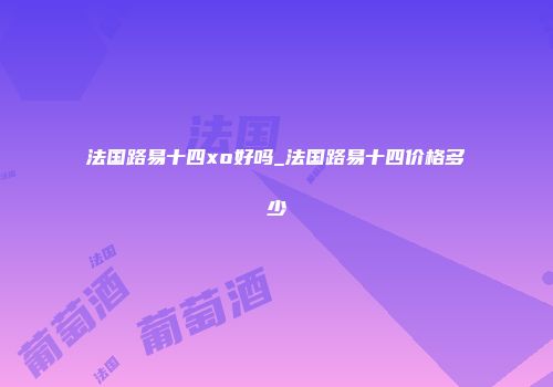 法国路易十四xo好吗_法国路易十四价格多少