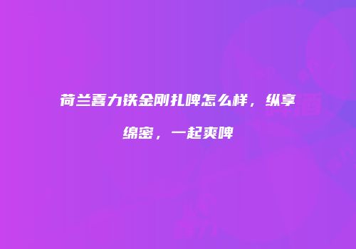 荷兰喜力铁金刚扎啤怎么样，纵享绵密，一起爽啤