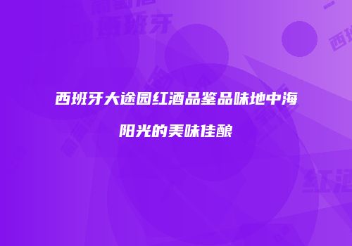 西班牙大途园红酒品鉴品味地中海阳光的美味佳酿