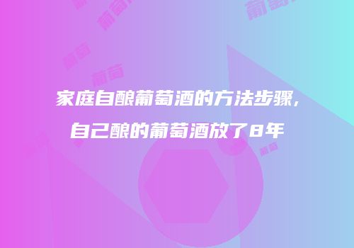 家庭自酿葡萄酒的方法步骤,自己酿的葡萄酒放了8年