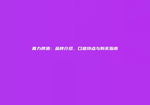 喜力啤酒：品牌介绍、口感特点与购买指南