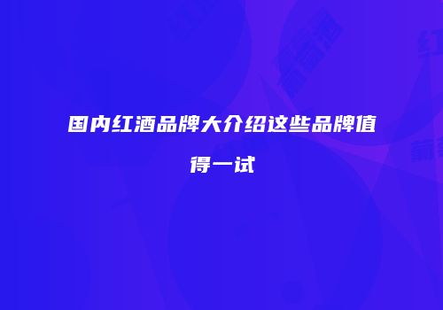 国内红酒品牌大介绍这些品牌值得一试