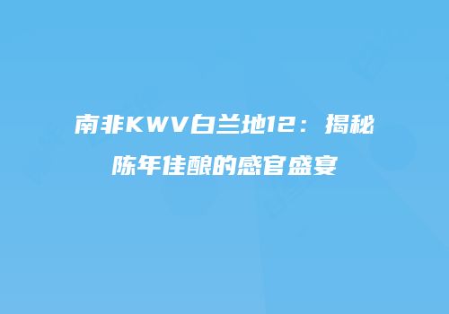 南非KWV白兰地12：揭秘陈年佳酿的感官盛宴